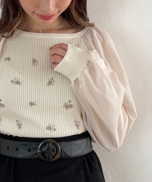 MAJESTIC LEGON / マジェスティックレゴン ニット・セーター | アソート刺繍スクエアニット | 詳細2