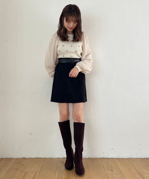 MAJESTIC LEGON / マジェスティックレゴン ニット・セーター | アソート刺繍スクエアニット | 詳細4