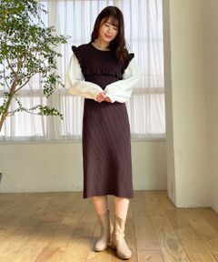 MAJESTIC LEGON / マジェスティックレゴン ロング・マキシ丈ワンピース | レトロフリルドッキングワンピ