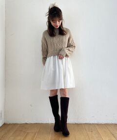 MAJESTIC LEGON / マジェスティックレゴン ミニ丈・ひざ丈ワンピース | バックリボンドッキングミニワンピ