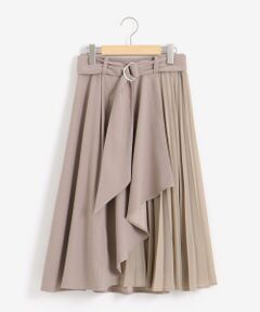 MAJESTIC LEGON / マジェスティックレゴン ロング・マキシ丈スカート | プリーツ切替ラップラッフルスカート