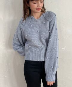 MAJESTIC LEGON / マジェスティックレゴン ニット・セーター | ぽんぽんｂｉｇ襟ニット