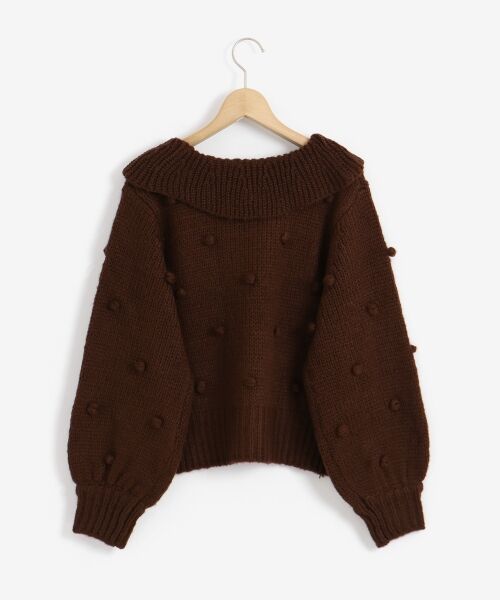 MAJESTIC LEGON / マジェスティックレゴン ニット・セーター | ぽんぽんｂｉｇ襟ニット | 詳細13
