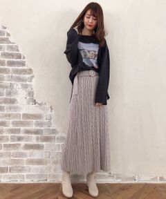 MAJESTIC LEGON / マジェスティックレゴン ロング・マキシ丈スカート | ∞ケーブルロングIラインスカート