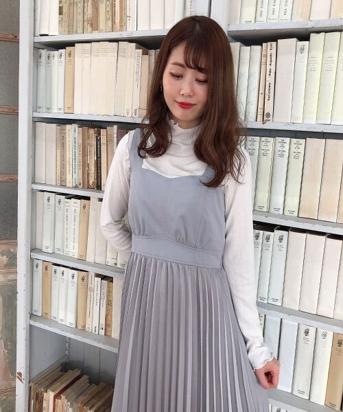 MAJESTIC LEGON / マジェスティックレゴン ロング・マキシ丈ワンピース | サテンプリーツコンビワンピ | 詳細10