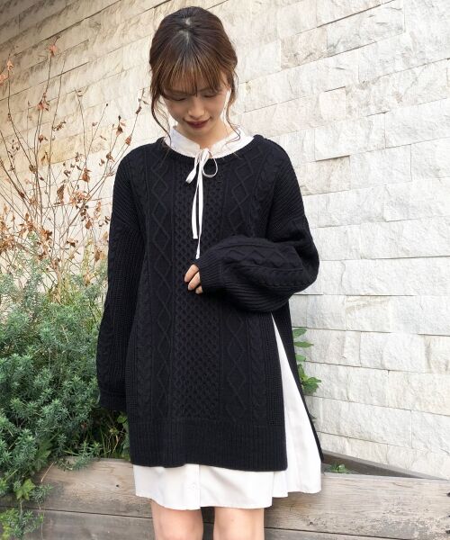 MAJESTIC LEGON / マジェスティックレゴン ミニ丈・ひざ丈ワンピース | ニットセットミニワンピース | 詳細10