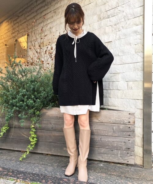 MAJESTIC LEGON / マジェスティックレゴン ミニ丈・ひざ丈ワンピース | ニットセットミニワンピース | 詳細8