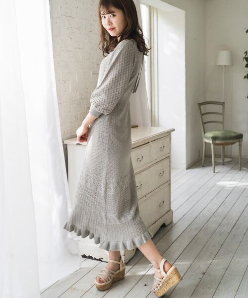 セール レーシーパターンニットワンピ ロング マキシ丈ワンピース Majestic Legon マジェスティックレゴン ファッション通販 タカシマヤファッションスクエア