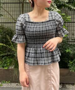 MAJESTIC LEGON / マジェスティックレゴン シャツ・ブラウス | シャーリングチェックブラウス