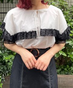 MAJESTIC LEGON / マジェスティックレゴン シャツ・ブラウス | ケープカラーモノトーンブラウス