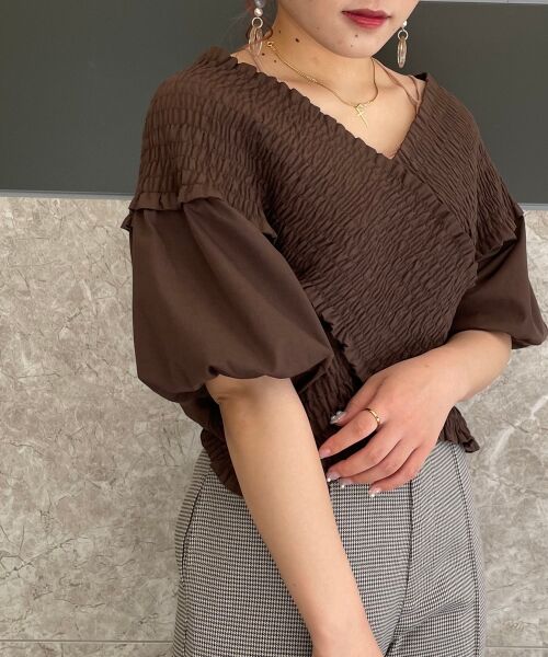 MAJESTIC LEGON / マジェスティックレゴン シャツ・ブラウス | シャーリングクロスブラウス | 詳細12