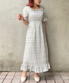 MAJESTIC LEGON / マジェスティックレゴン ロング・マキシ丈ワンピース | スクエアチェックロングワンピース