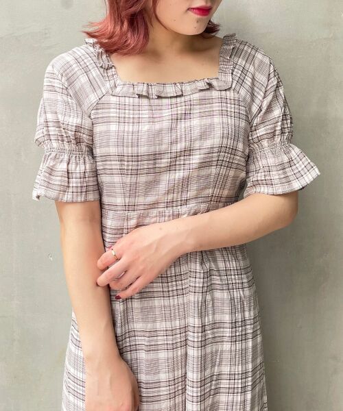 MAJESTIC LEGON / マジェスティックレゴン ロング・マキシ丈ワンピース | スクエアチェックロングワンピース | 詳細19