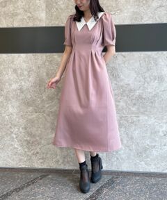 MAJESTIC LEGON / マジェスティックレゴン ロング・マキシ丈ワンピース | 襟付レディシルエットワンピ