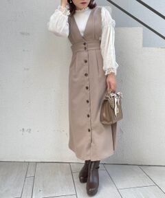 MAJESTIC LEGON / マジェスティックレゴン ロング・マキシ丈ワンピース | ハイウエストジャンパースカート