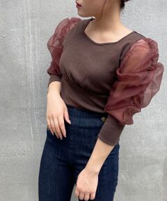 MAJESTIC LEGON / マジェスティックレゴン カットソー | ☆オーガーンジースリーブリブトップス