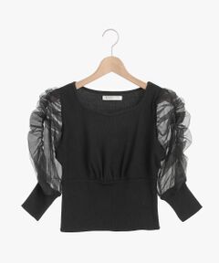 MAJESTIC LEGON / マジェスティックレゴン カットソー | ☆オーガーンジースリーブリブトップス