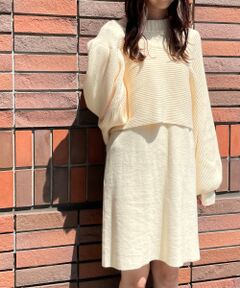 MAJESTIC LEGON / マジェスティックレゴン ミニ丈・ひざ丈ワンピース | ショートニットセットワンピ