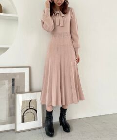 MAJESTIC LEGON / マジェスティックレゴン ロング・マキシ丈ワンピース | クラシックボウタイニットワンピース