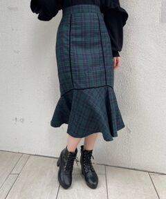 MAJESTIC LEGON / マジェスティックレゴン ロング・マキシ丈スカート | パイピングデザインアソート柄マーメイドスカート