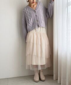 MAJESTIC LEGON / マジェスティックレゴン ロング・マキシ丈スカート | ティアードチュールスカート