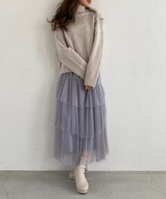 MAJESTIC LEGON / マジェスティックレゴン ロング・マキシ丈スカート | ティアードチュールスカート