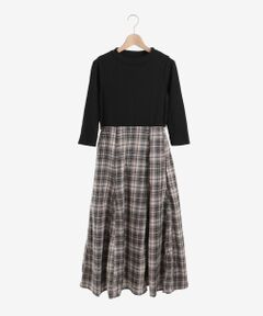 MAJESTIC LEGON / マジェスティックレゴン ロング・マキシ丈ワンピース | Ladyチェックドッキングワンピ