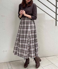 MAJESTIC LEGON / マジェスティックレゴン ロング・マキシ丈ワンピース | Ladyチェックドッキングワンピ