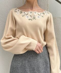 MAJESTIC LEGON / マジェスティックレゴン ニット・セーター | フローラルエンブロイダリーニット