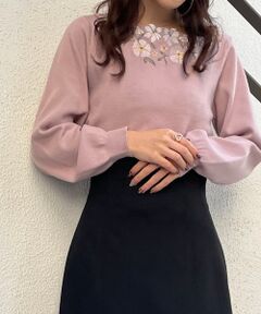 MAJESTIC LEGON / マジェスティックレゴン ニット・セーター | フローラルエンブロイダリーニット