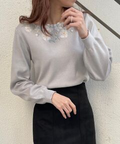 MAJESTIC LEGON / マジェスティックレゴン ニット・セーター | フローラルエンブロイダリーニット