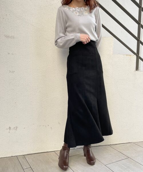 MAJESTIC LEGON / マジェスティックレゴン ニット・セーター | フローラルエンブロイダリーニット | 詳細12