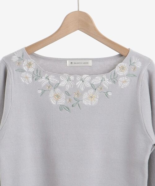 MAJESTIC LEGON / マジェスティックレゴン ニット・セーター | フローラルエンブロイダリーニット | 詳細18