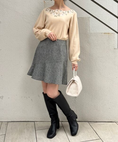 MAJESTIC LEGON / マジェスティックレゴン ニット・セーター | フローラルエンブロイダリーニット | 詳細4