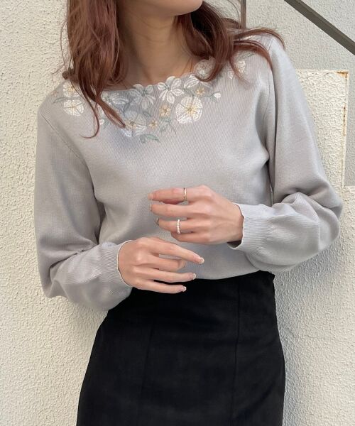 MAJESTIC LEGON / マジェスティックレゴン ニット・セーター | フローラルエンブロイダリーニット | 詳細8