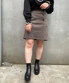 MAJESTIC LEGON / マジェスティックレゴン ミニ・ひざ丈スカート | ボタンデザインAラインスカート