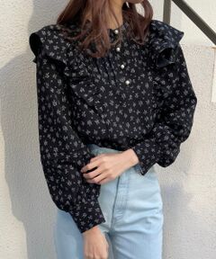 MAJESTIC LEGON / マジェスティックレゴン シャツ・ブラウス | ショルダーフリルピンタックブラウス