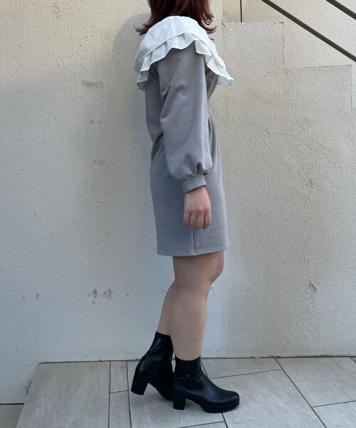 セール フリルカラースウェットワンピ ミニ丈 ひざ丈ワンピース Majestic Legon マジェスティックレゴン ファッション通販 タカシマヤファッションスクエア