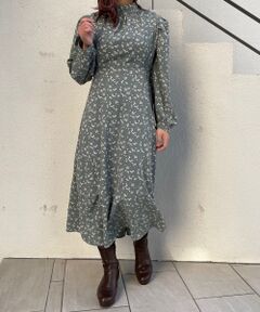 MAJESTIC LEGON / マジェスティックレゴン ロング・マキシ丈ワンピース | ニュアンスフラワーハイネックワンピース