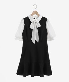 MAJESTIC LEGON / マジェスティックレゴン ミニ丈・ひざ丈ワンピース | 襟付2wayガーリーワンピ