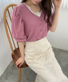 MAJESTIC LEGON / マジェスティックレゴン カーディガン・ボレロ | ボリュームスリーブシアーカーディガン