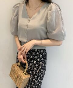 MAJESTIC LEGON / マジェスティックレゴン カーディガン・ボレロ | ボリュームスリーブシアーカーディガン