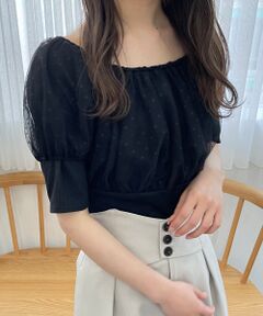 MAJESTIC LEGON / マジェスティックレゴン カットソー | チュールレイヤードトップス