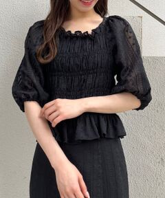 MAJESTIC LEGON / マジェスティックレゴン シャツ・ブラウス | シアー刺繍シャーリングブラウス