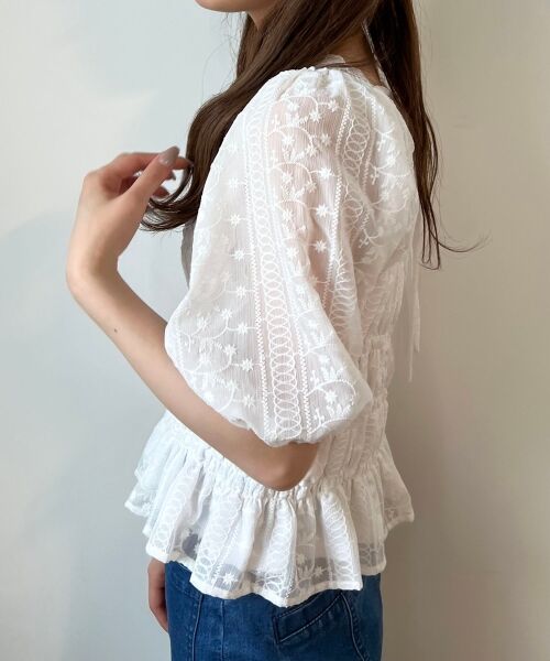 MAJESTIC LEGON / マジェスティックレゴン シャツ・ブラウス | シアー刺繍シャーリングブラウス | 詳細11