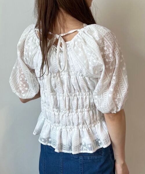MAJESTIC LEGON / マジェスティックレゴン シャツ・ブラウス | シアー刺繍シャーリングブラウス | 詳細12
