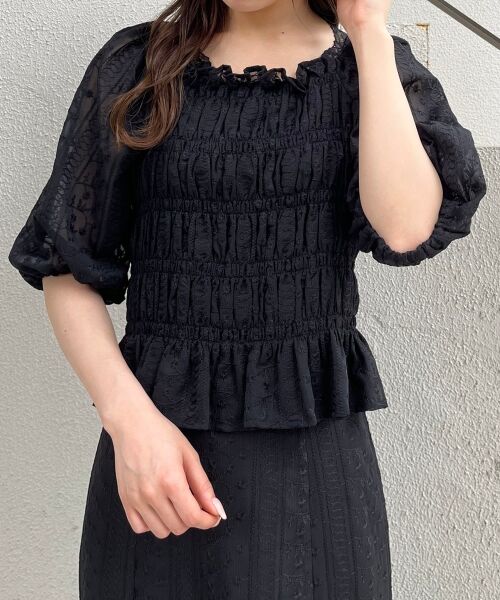 MAJESTIC LEGON / マジェスティックレゴン シャツ・ブラウス | シアー刺繍シャーリングブラウス | 詳細5