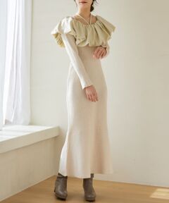 MAJESTIC LEGON / マジェスティックレゴン ロング・マキシ丈ワンピース | バルーンデザインニットワンピース