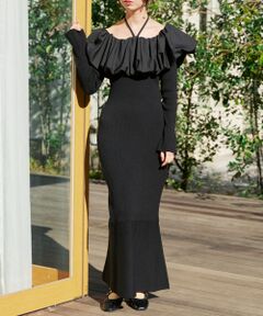 MAJESTIC LEGON / マジェスティックレゴン ロング・マキシ丈ワンピース | バルーンデザインニットワンピース