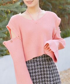 MAJESTIC LEGON / マジェスティックレゴン ニット・セーター | 2wayショルダーフレアスリーブニット